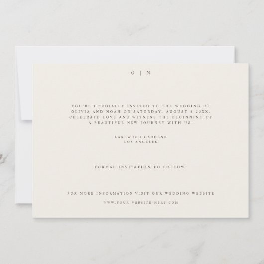 シンプルBoho Wildflower日付のカー結婚ドを保存 セーブザデート (裏面)