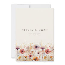 シンプルBoho Wildflower日付のカー結婚ドを保存