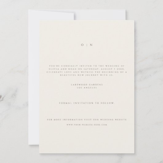 シンプルBoho Wildflower日付のカー結婚ドを保存 案内状 (裏面)