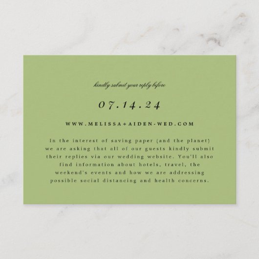シンプルBranchのオ結婚ンラインRSVPおよび情報カード セーブザデート (正面)
