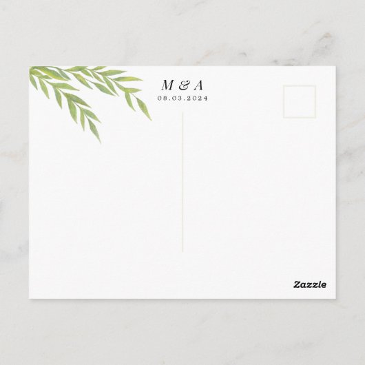 シンプルBranchの結婚写真ありがとう ポストカード (裏面)