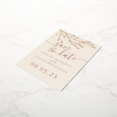 シンプルBranch日付カードの保存 箔シーズンポストカード (回転した状態)