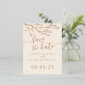 シンプルBranch日付カードの保存 箔シーズンポストカード (立ち正面)