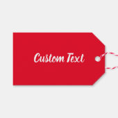 シンプルBrightスクリプ赤と白ト文字テンプレート ギフトタグ (正面(横))