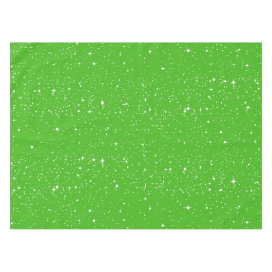 シンプルBRIGHT GREEまたはYour Colの上の雪と星 テーブルクロス (正面(横))
