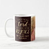 シンプルBrown & 素朴 Bible Verse Christian コーヒーマグカップ (左)