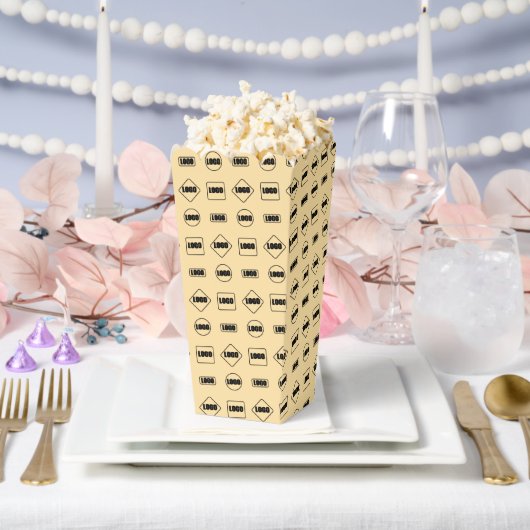 シンプルBrown Black Repeat Businessロゴパターン フェイバーボックス (ウェディング)