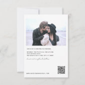 シンプルBudget PhotoのQR結婚コーミニマルド 招待状 (裏面)