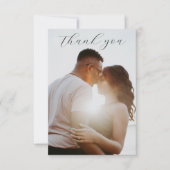 シンプルBudgether Black & White 結婚 Photo's サンキューカード (正面)