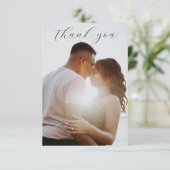 シンプルBudgether Black & White 結婚 Photo's サンキューカード (スタンド正面)