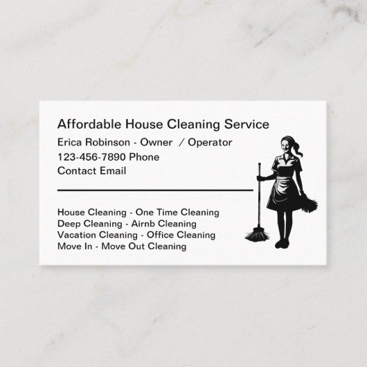 シンプルBudgethouse Cleaning Business Card 名刺 (正面)