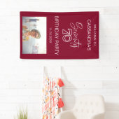 シンプルBurgundyモダン写真70誕生日歓迎 横断幕 (インサイチュ)