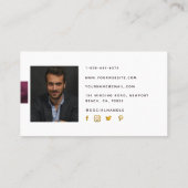 シンプルBurgundyモダン金ゴールドプロフェッショナル写真 名刺 (裏面)