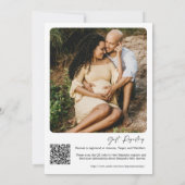 シンプルBurgundyモダン Baby Shower QRコード写真 招待状 (裏面)