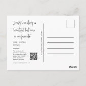 シンプルBurgundy写真QRコード日付の保存 ポストカード (裏面)