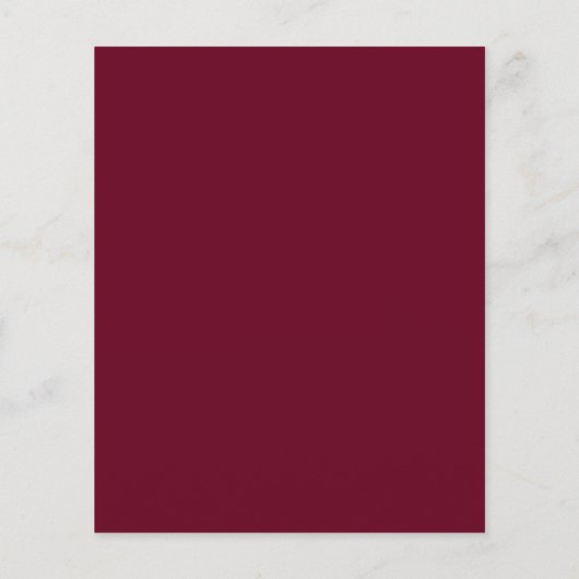 シンプルBurgundy Monogram Budget Wedding Invite (裏面)