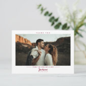 シンプルBurgundy Photo結婚's サンキューカード (スタンド正面)