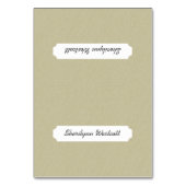 シンプルBurlap Tented座席表と名前テンプレート テーブルナンバー (正面)