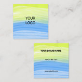 シンプルBUSIミニマルにロゴのカスタム文字を追加 スクエア名刺 (正面/裏面)