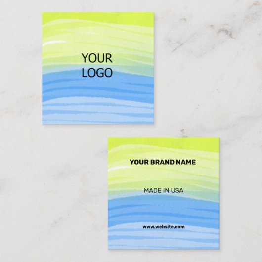 シンプルBUSIミニマルにロゴのカスタム文字を追加 スクエア名刺 (正面/裏面)