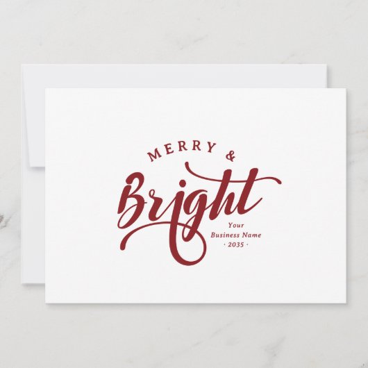 シンプルBusinessメリー and Bright Script Business Logo シーズンカード (正面)
