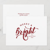 シンプルBusinessメリー and Bright Script Business Logo シーズンカード (正面/裏面)