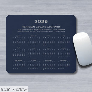シンプルBusiness 2025カレンダー マウスパッド