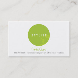 シンプルBUSINESS CARD ::スポットはっきりしたライム 名刺