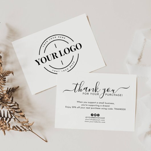 シンプルBusiness Company Logo Thank Order サンキューカード