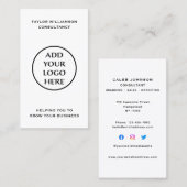 シンプルBusiness Logoの企業のソーシャルメディア 名刺 (正面/裏面)