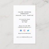 シンプルBusiness Logoの企業のソーシャルメディア 名刺 (裏面)