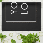 シンプルBusiness Logoブランドスクリプトブラック キッチンタオル (折り畳み)