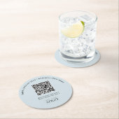 シンプルBusiness Logo QRコードプロモーション ラウンドペーパーコースター (インサイチュ)