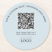 シンプルBusiness Logo QRコードプロモーション ラウンドペーパーコースター (正面)
