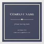 シンプルBusiness Office Name White on Gray ウィンドウサイン (シート)