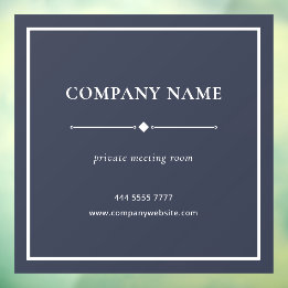 シンプルBusiness Office Name White on Gray ウィンドウサイン