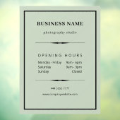 シンプルBusiness Office Sage Green営業時間 ウィンドウサイン (シート3)