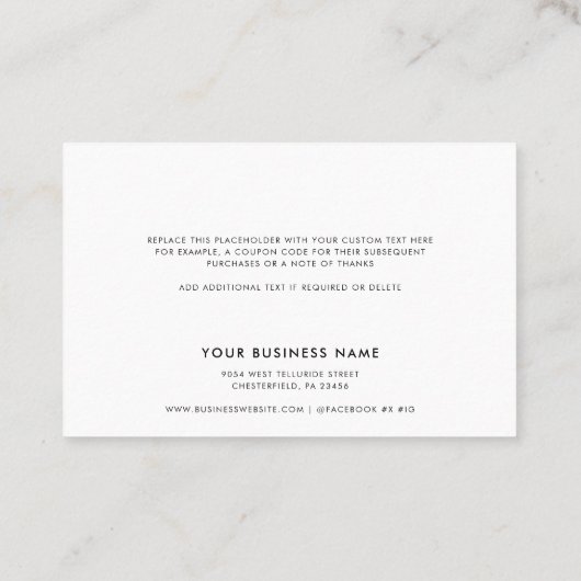 シンプルBusiness Script Thank You 名刺 (裏面)