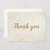シンプルBusiness Thank You金ゴールドスクリプトはがき ポストカード (正面/裏面)
