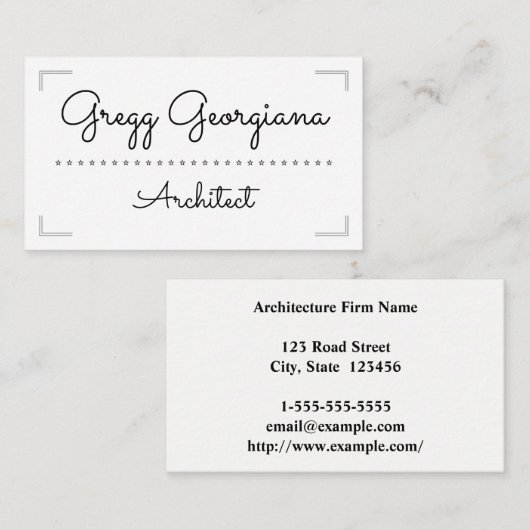 シンプルBusinessand Architectエレガント Business Card 名刺 (正面/裏面)