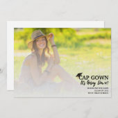 シンプルCap Gown It's Going Down Photo Announcement 招待状 (正面/裏面)