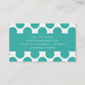 シンプルCARD可愛いはっきりした水玉模様玉グリーン 名刺 (裏面)