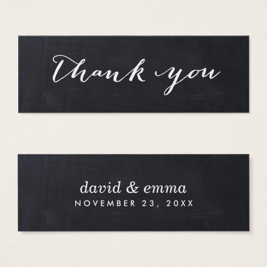 シンプルChalkboardスクリプト結婚式の引き出物ラベル (正面&裏面)