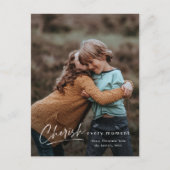 シンプルCherish Every Moment写真クリスマス シーズンポストカード (正面)