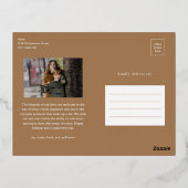 シンプルCherish Every Moment写真クリスマス 箔シーズンポストカード (裏面)