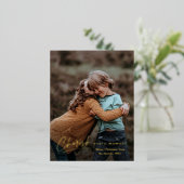 シンプルCherish Every Moment写真クリスマス 箔シーズンポストカード (立ち正面)