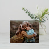 シンプルCherish Every Moment写真クリスマス 箔シーズンポストカード (立ち正面)