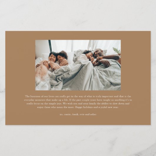 シンプルCherish Scriptフォトクリスマスカード (裏面)