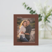 シンプルChestnut Brown BUDGETの結婚フォト招待状 (スタンド正面)