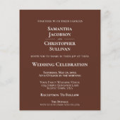 シンプルChestnut Brown BUDGETの結婚フォト招待状 (裏面)